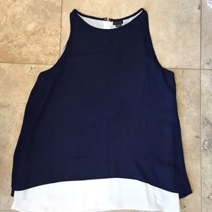 Blue and White Tank Top